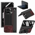 thumbnail image 1 of Dteck Case for Google Pixel Fold 2 / Pixel 9 Pro Fold 2024 , Magnetic Hinge Protection Premium PU Leather Case with Kickstand & Pen Holder, Rose, 1 of 7