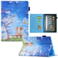 thumbnail image 1 of Dteck Case for Kindle Fire 7 12th Generation 2022 Auto Wake Sleep Stylish Pattern Folio Flip Stand Case with Card Slots,Elephant Rabbit, 1 of 5