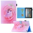 thumbnail image 1 of Dteck Case for Kindle Fire 7 12th Generation 2022 Auto Wake Sleep Stylish Pattern Folio Flip Stand Case with Card Slots,Pink Cat, 1 of 5