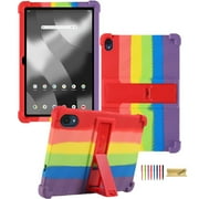 Dteck Case for Onn. 12.1" Tablet Pro 2024 Model, Soft Silicone Shockproof Cover with Kickstand for Onn 12.1" Tablet Pro (Model:100146663),Rainbow