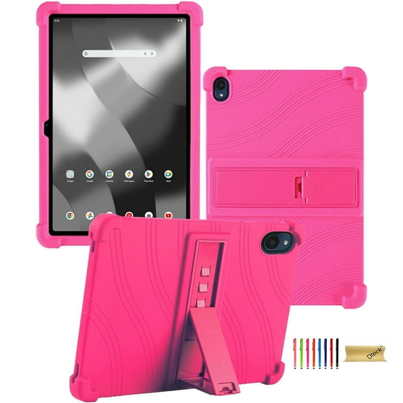 Dteck Case for Onn. 12.1" Tablet Pro 2024 Model, Soft Silicone Shockproof Cover with Kickstand for Onn 12.1" Tablet Pro (Model:100146663),Rose