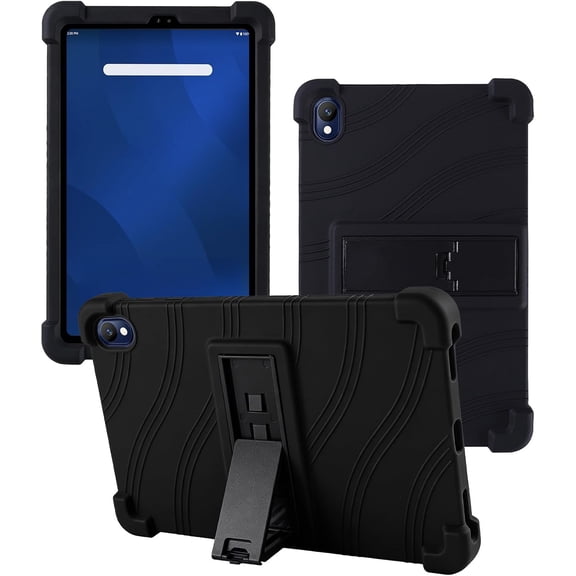 Dteck Case for Onn 7" Core Android 16 Tablet (2026 Model), Kids Friendly Soft Silicone Adjustable Stand Cover,Black