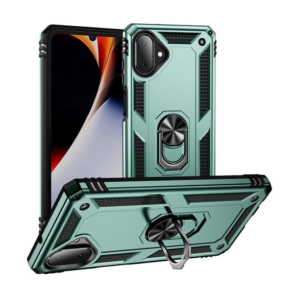 Dteck Case for Samsung Galaxy A07,Shockproof TPU+PC Case Ring Holder Kickstand Heavy Duty Protective Back Cover for Samsung Galaxy A07 ,Darkgreen