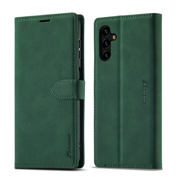 Dteck Case for Samsung Galaxy A13 5G,Magnetic Leather Card/Cash Slot Wallet Case Shockproof Rubber Kickstand Full Body Protective Cover,Green