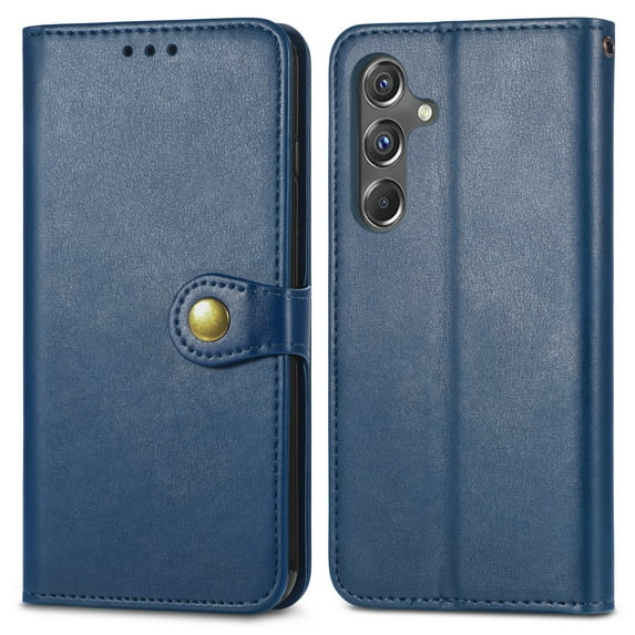 Dteck Case for Samsung Galaxy A14 5G,Magnetic Leather Card Slots Wallet Case Shockproof Rubber Kickstand Flip Cover,Blue