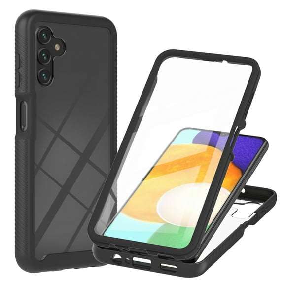 Dteck Case for Samsung Galaxy A14 5G,Shockproof 
 Rubber Case Built-in Screen Protector Clear Slim Back Full Body Protective Cover,Black