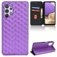 thumbnail image 1 of Dteck Case for Samsung Galaxy A32 5G,Magnetic Leather Pattern Card Holder Wallet Case Hybrid Rubber Protective Kickstand Cover,Purple, 1 of 6