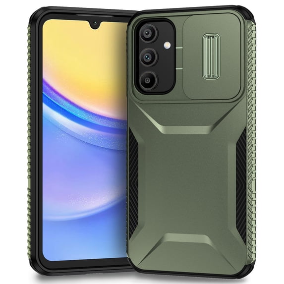 Dteck Case for Samsung Galaxy A34 5G,Shockproof TPU+PC Armor Case Slide Lens Protection Cover for Galaxy A34 5G,Darkgreen