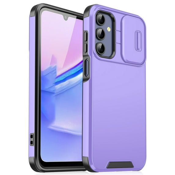 Dteck Case for Samsung Galaxy A35 5G,Shockproof TPU+PC Slide Camera Cover Protection Case Slim Back Cover for Galaxy A35 5G,Purple