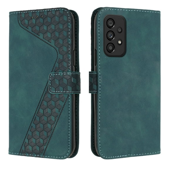 Dteck Case for Samsung Galaxy A53 5G,Magnetic Leather Card Holder Wallet Kickstand Hybrid Rubber Cover with Strap for Galaxy A53 5G,Green