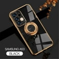 thumbnail image 1 of Dteck Case for Samsung Galaxy A53 5G,Shockproof Plating Rubber Case with Ring Holder 360° Kickstand Slim Soft Flexible TPU Magnetic Cover, Black, 1 of 9
