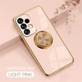 thumbnail image 1 of Dteck Case for Samsung Galaxy A53 5G,Shockproof Plating Rubber Case with Ring Holder 360° Kickstand Slim Soft Flexible TPU Magnetic Cover, Pink, 1 of 9