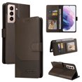 thumbnail image 1 of Dteck Case for Samsung Galaxy S22 Plus,Magnetic Leather Card Pocket Wallet Case Shockproof Rubber Kickstand Cover for Galaxy S22+ 5G,Brown, 1 of 5