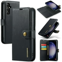 Dteck Case for Samsung Galaxy S23 FE 5G Wallet 2 in 1 Magnetic Detachable Folio Flip Leather Case for Men Women,Black