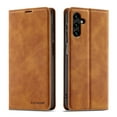 thumbnail image 1 of Dteck Case for Samsung Galaxy S23 FE,Magnetic Leather Built-in Card/Cash Pocket Case Shockporof TPU Kickstand Full Body Protective Cover,Brown, 1 of 1