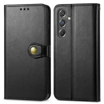 Dteck Case for Samsung Galaxy S23 FE,Magnetic Leather Card Slots Wallet Case Shockproof Rubber Kickstand Flip Cover,Black