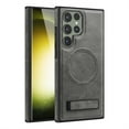 thumbnail image 1 of Dteck Case for Samsung Galaxy S23,Magnetic Leather Case Built-in Invisible Stand Shockproof Rubber Kickstand Compatible with Mag Safe Cover,Gray, 1 of 7