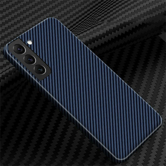 Dteck Case for Samsung Galaxy S23 Plus,Slim Carbon Fiber Texture Leather Case Hybrid Rubber Shockproof Cover for Galaxy S23+,Blue
