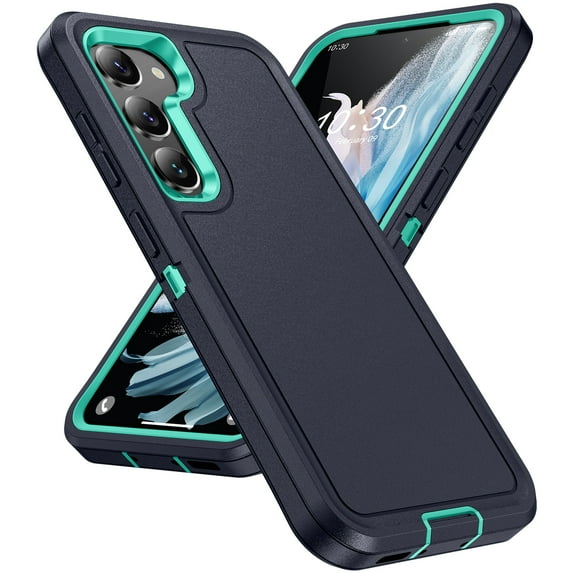 Dteck Case for Samsung Galaxy S23,Shockproof Rubber Military Protective Bumper Hard PC Cover Armor Heavy Duty for Galaxy S23,Darkblue+Green