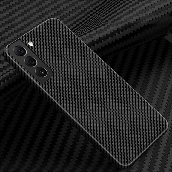 Dteck Case for Samsung Galaxy S23;Slim Carbon Fiber Texture Leather Case Hybrid Rubber Shockproof Cover for Galaxy S23,Black