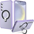 thumbnail image 1 of Dteck Case for Samsung Galaxy S24 Plus,Shockproof Rubber Ring Holder Kickstand Hybrid PC Back Cover,Lightpurple, 1 of 6