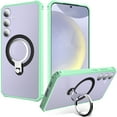 thumbnail image 1 of Dteck Case for Samsung Galaxy S24,Shockproof Rubber Ring Holder Kickstand Hybrid PC Back Cover,Green, 1 of 6