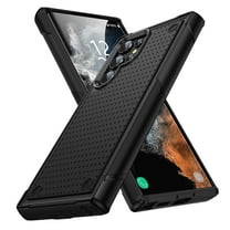 Dteck Case for Samsung Galaxy S24 Ultra,Shockproof Heavy Duty Dual Layer Protective Hard PC Textured Back & Soft Bumper Cell Phone Cover,Black