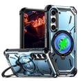 thumbnail image 1 of Dteck Case for Samsung Galaxy S25,Magnetic Rubber Compatible with Mag-Safe Case Shockproof Invisible Kickstand Dual Layer Protective Armor Cover,Blue, 1 of 6