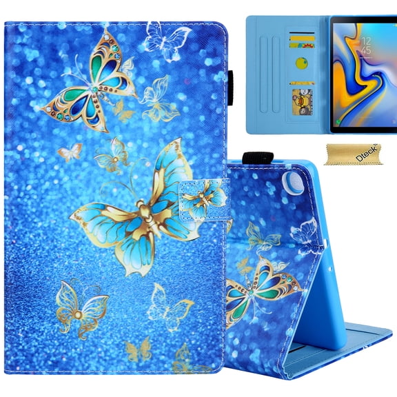 Dteck Case for Samsung Galaxy Tab A11 Plus / A11+ Tablet 11 Inch 2025, Cute Pattern Folding Folio PU Leather Stand Cover,Gold Butterfly