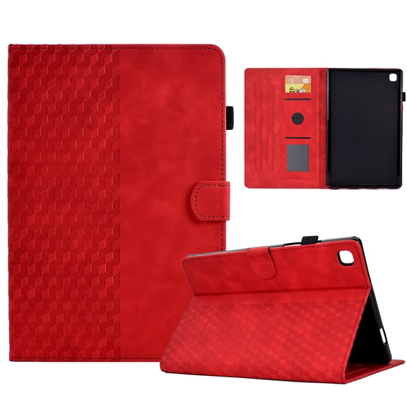 Dteck Case for Samsung Galaxy Tab A7 Lite 8.7 inch T220 T225,Magnetic Leather Card Slot Wallet Case Shockproof Silicone Kickstand Cover,Red