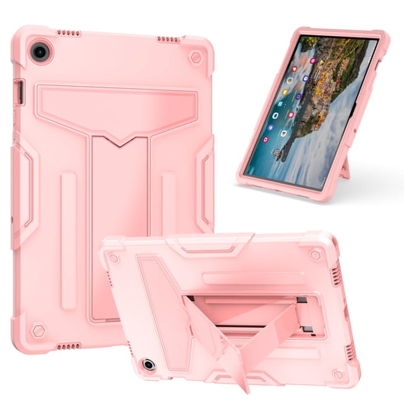Dteck Case for Samsung Galaxy Tab A9 8.7-inch, Heavy Duty Shockproof Rugged Protective Case with Kickstand for Samsung Galaxy Tab A9,Rosegold