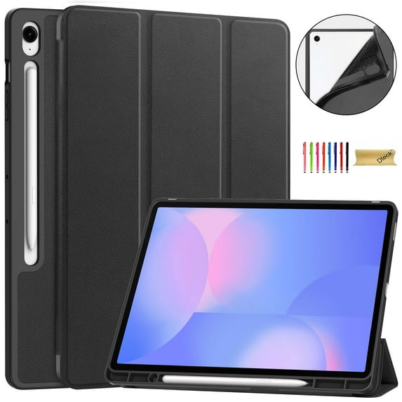 Dteck Case for Samsung Galaxy Tab S10 FE Plus 13.1 Inch 2025, Slim Trifold Stand Protective Cover with Pencil Holder, Black