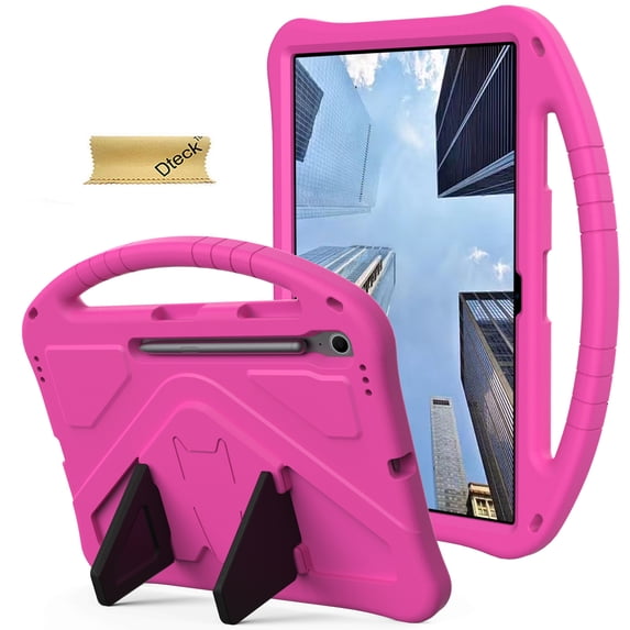 Dteck Case for Samsung Galaxy Tab S10 FE Plus 13.1 Inch Tablet 2025, EVA Shockproof Cover with Handle Stand,Rose