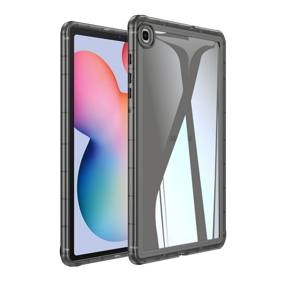 Dteck Case for Samsung Galaxy Tab S6 Lite 10.4 Inch 2024/2022/2020, Shockproof Cover with Transparent Back Shell,Black
