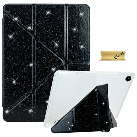 Dteck Case for Samsung Galaxy Tab S6 Lite 10.4 Inch 2024/2022/2020, Sparkly Glitter Cover with Clear TPU Back for Kids Girls,Black