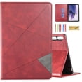 thumbnail image 1 of Dteck Case for Samsung Galaxy Tab S9 11 Inch 2023, Galaxy Tab S9 / S8 / S7 Case with Credit Card Slots, Multi-Angle Stand Folio Shockproof Cover,Red, 1 of 5