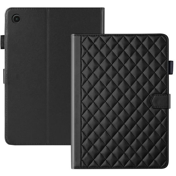 Dteck Case for Samsung Galaxy Tab S9 FE+ / S9 FE Plus 12.4 Inch, Elegant PU Leather Folio Cover With Card Holder,Black
