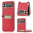 thumbnail image 1 of Dteck Case for Samsung Galaxy Z Flip 3 5G (2021),Shockproof Leather Hybrid PC Slim Card Holder Wallet Back Case Lightweight Cover,Red, 1 of 9