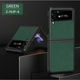 thumbnail image 1 of Dteck Case for Samsung Galaxy Z Flip 4,Premium PU Leather + Hard PC Frame Case Elegant Slim Shockproof Durable Protection Cover,Green, 1 of 8