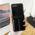 thumbnail image 1 of Dteck Case for Samsung Galaxy Z Flip 7,Shockproof Leather Hinge Protection PC Case Slim Cover for Samsung Galaxy Z Flip 7,Black, 1 of 6