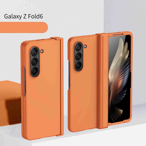 Dteck Case for Samsung Galaxy Z Fold 6, Hard PC Ultra-Thin Anti-Scratches Shockproof Flexible Fold Protective Case for Z Fold 6 for Men Women,Orange