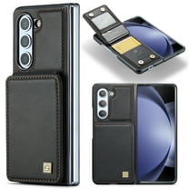 Dteck Case for Samsung Galaxy Z Fold 6,Magnetic Leather Case Card Slots Wallet Kickstand Cover for Galaxy Z Fold 6 5G,Black