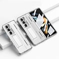 thumbnail image 1 of Dteck Case for Samsung Galaxy Z Fold 6,Shockproof Electroplating Case Built-in Screen Protector Hinge Protection Kickstand Full Body Cover,Clear, 1 of 7