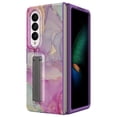thumbnail image 1 of Dteck Case for Samsung Galaxy Z Fold4,Shockproof Marble Patttern Case Slim with Built-in Screen Protector Kickstand Cover,Purple, 1 of 6