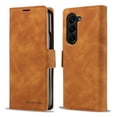 thumbnail image 1 of Dteck Case for Samsung Galaxy Z Fold5,Magnetic Leather Case Shockporof Hard PC Bumper Kickstand Cover Built-in Card/Cash Pocket,Brown, 1 of 8