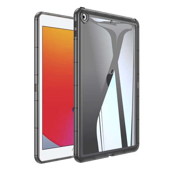 Dteck Case for iPad 9th/8th/7th Gen 10.2 Inch, Slim Lightweight Transparent Back Shell Shockproof Cover for iPad 10.2 Inch,Black
