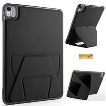 Dteck Case for iPad Air 13 inch 2025/2024 (M3/M2),Shockproof TPU Leather Case Stand Back Cover for iPad Pro 12.9 inch 6th Generation 2022,Black