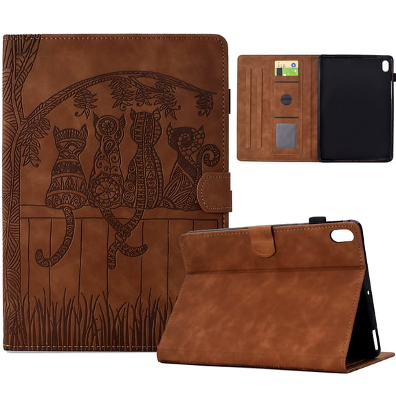 Dteck Case for iPad Mini 5 2019/Mini 4 3 2 1 Case 7.9 Inch, Embossed Stand with Multiple Viewing Angles Stand PU Leather Back Cover, Brown