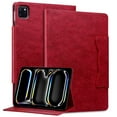 thumbnail image 1 of Dteck Case for iPad Pro 11 inch 2024,Magnetic PU Leather Smart Auto Wake/Sleep Folio Stand Case Card Slots Cover for iPad Pro 11-in. (M4) 2024,Red, 1 of 5