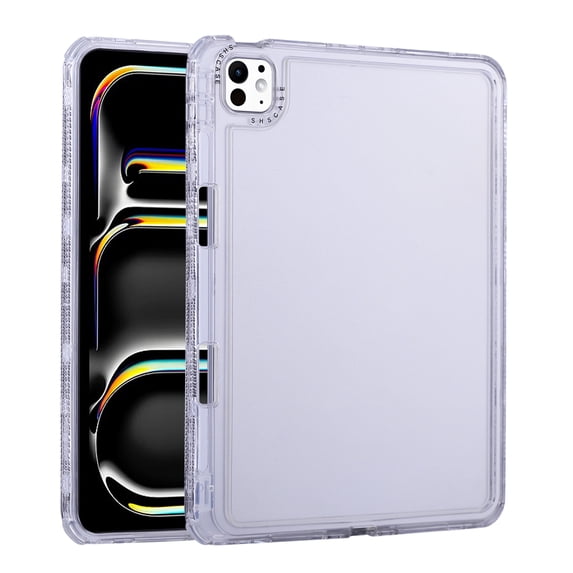 Dteck Case for iPad Pro 11 inch 2024,Shockproof 3-Layer Protection Case Built-in Pencil Holder Back Cover for iPad Pro 11-in. (M4) ,Clear